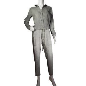 Cloth & Stone Light Green Long Sleeve Jumpsuit 100% Tencel Size Small